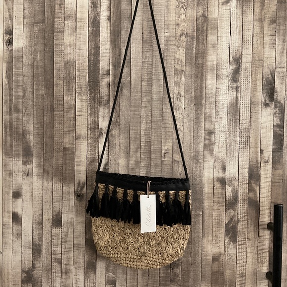 CLEOBELLA RAFIA & LEATHER SHOULDER/ CROSSBODY BAG BRAND NEW - Picture 1 of 5